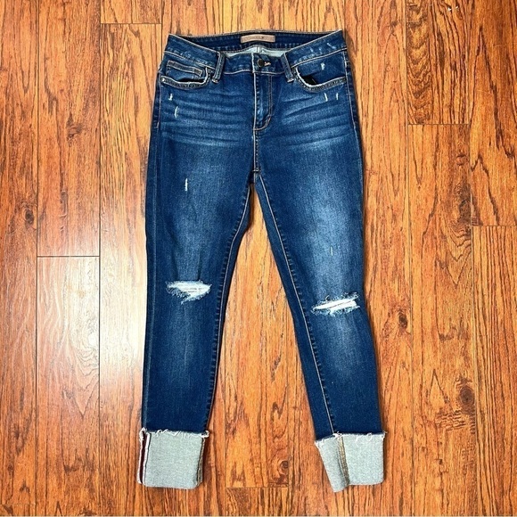 Joe’s Jeans Dark Wash Distressed Ripped High Waisted Skinny Jeans Size 28 - Picture 8 of 16